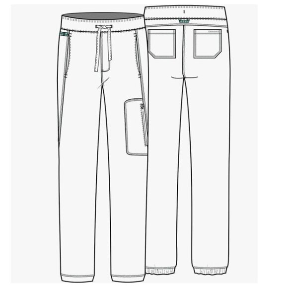 Cherokee Men Scrubs Pant Natural Rise Jogger with Zip Cargo Pocket WW012T - Picture 2 of 9